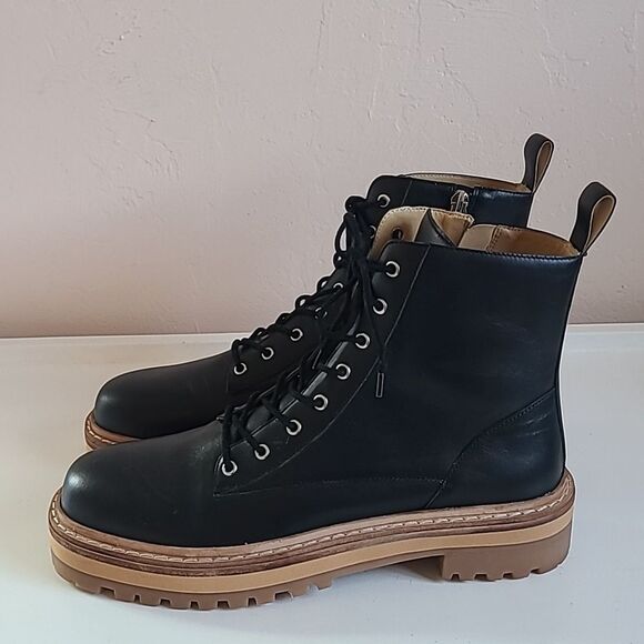 Black Suede Studio DREA PLATFORM BOOT LEATHER Color Black & Honey Size 10.5 - Picture 6 of 14